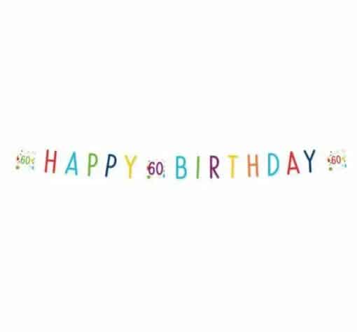 Confetti Birthday Age 60 Banner