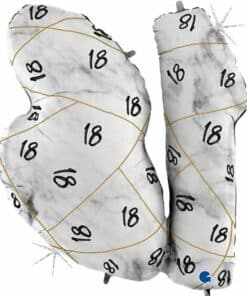 18th Birthday Black & Gold Marble Balloon