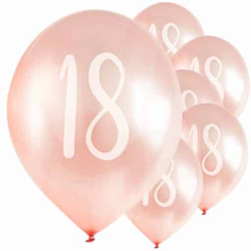 Rose Gold 18th Printed Balloons