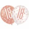 Rose Gold & White Glitz 18th Birthday Latex Balloons
