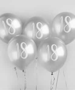 Silver 18th Printed Balloons
