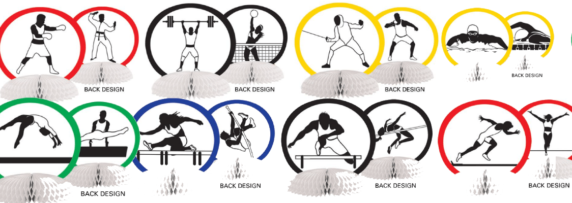 Olympic Themed Table Centrepieces