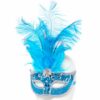 Turquoise Masquerade Mask with Sequins