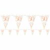 White & Rose Gold 50th Foil Bunting
