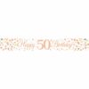 White & Rose Gold 'Happy 50th Birthday' Banner