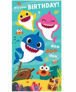 Baby Shark Birthday Card with Stickers