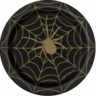 Halloween Black & Gold Spiderweb Plates