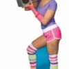 80's Neon Boombox Girl Cardboard Cutout