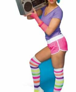 80's Neon Boombox Girl Cardboard Cutout