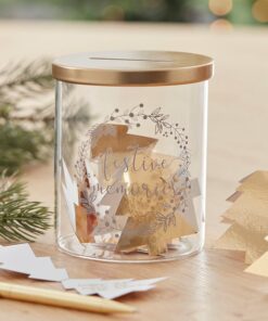 Festive Memories Glass Jar with Gold Christmas Tree Notelets