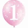 Pink Gingham 1st Birthday Latex Balloons