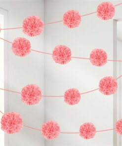 Pink Pom Pom Garland Decoration
