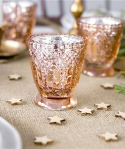 Alternative view of Rose Gold Glass Candle Holder - 8cm (Pk 4)