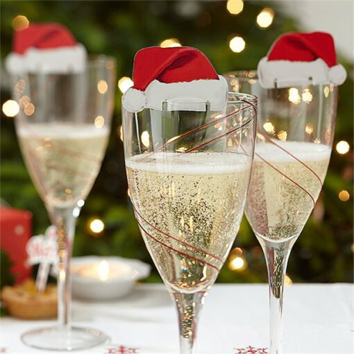 Santa Hat Glass Decorations