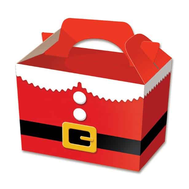 Christmas Santa Suit Food Box, Gift Bags & Tissue Next Day Delivery