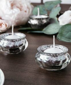 Alternative view of Silver Glass Candle Holder - 6cm (Pk 4)