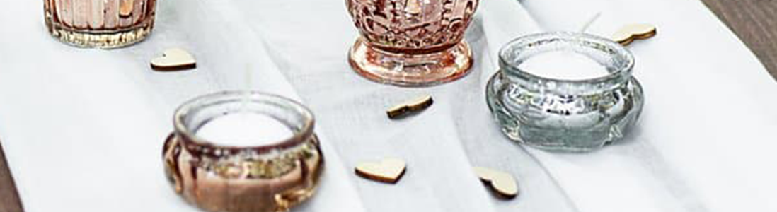 Silver Glass Candle Holder