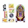1950's Soda Shop Signs & Jukebox Prop Decorations