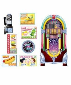 1950's Soda Shop Signs & Jukebox Prop Decorations