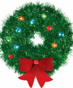 Christmas Tinsel Wreath with Bow