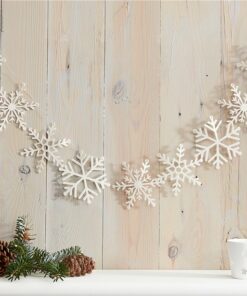 White Glitter Snowflake Garland