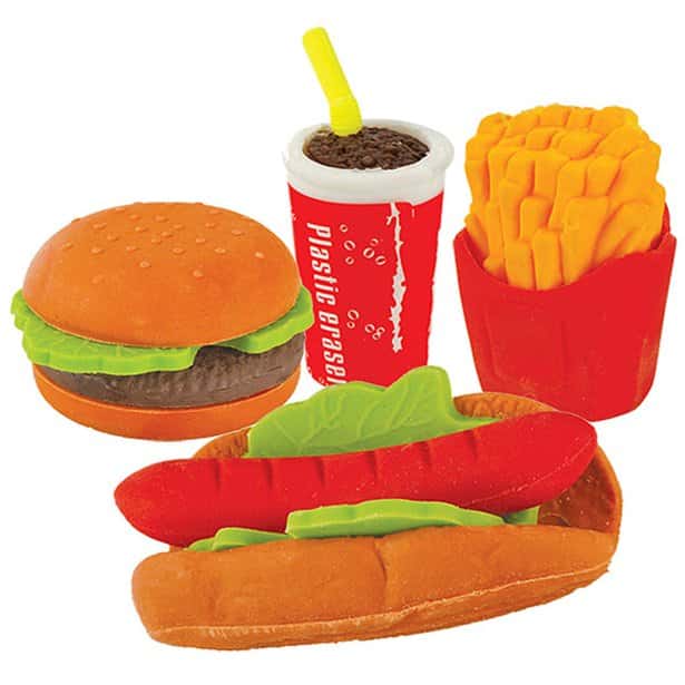Fast Food Themed Erasers & Party Bag Sweets Next Day Delivery