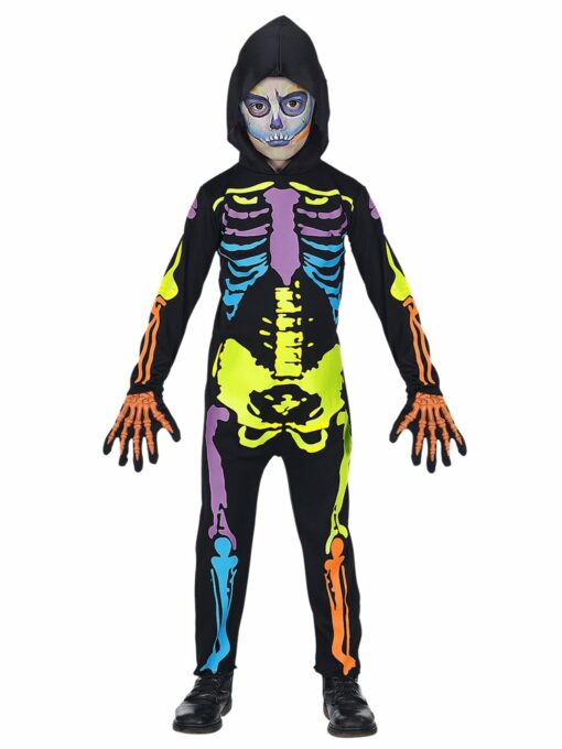 Neon Skeleton Child Fancy Dress Costume