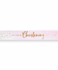 On Your Christening Pink Foil Banner