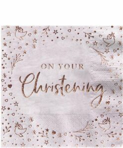 On Your Christening Pink Paper Napkins