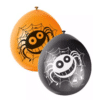 Halloween Black Latex Balloons with Spiders