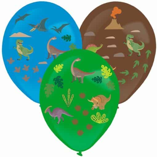 Latex Balloons with Dinosaur Stickers