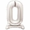 Silver Number 0 Shaped Stand Up Balloon