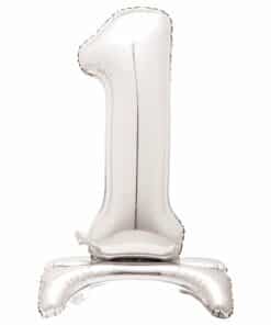 Silver Number 1 Shaped Stand Up Balloon