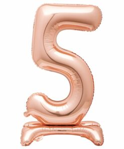 Rose Gold Number 5 Shaped Stand Up Balloon