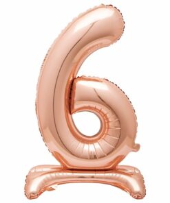 Rose Gold Number 6 Shaped Stand Up Balloon