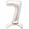 Silver Number 7 Shaped Stand Up Balloon