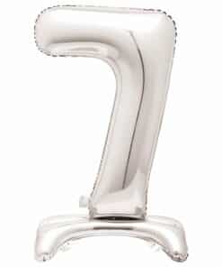 Silver Number 7 Shaped Stand Up Balloon