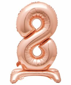 Rose Gold Number 8 Shaped Stand Up Balloon
