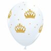 King's Coronation Crown Printed Latex Balloons