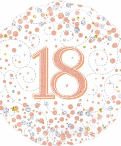 White & Rose Gold 18th Foil Balloon