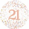 White & Rose Gold 21st Foil Balloon