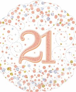 White & Rose Gold 21st Foil Balloon