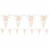 White & Rose Gold 21st Foil Bunting