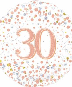White & Rose Gold 30th Foil Balloon