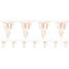 White & Rose Gold 30th Foil Bunting