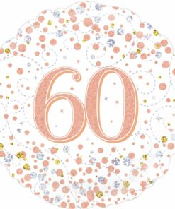 White & Rose Gold 60th Foil Balloon