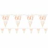White & Rose Gold 60th Foil Bunting