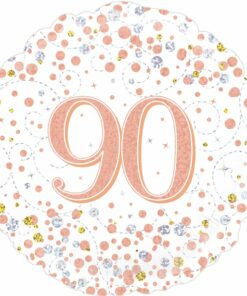 White & Rose Gold 90th Foil Balloon