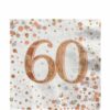 White & Rose Gold Happy 60th Birthday Napkins