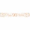 White & Rose Gold 'Happy 90th Birthday' Banner